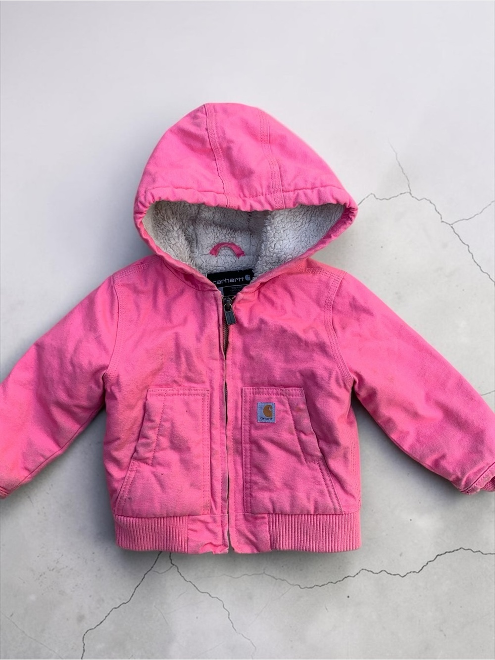 Carhartt Kids Pink Hooded Jacket Baby Size 12 Months